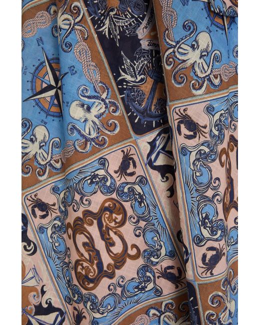 Zimmermann Multicolor Patchwork-effect Printed Cotton-voile Midi Wrap Dress