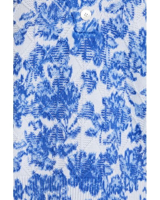 10 Crosby Derek Lam Blue Ray Floral-print Cotton-blend Top