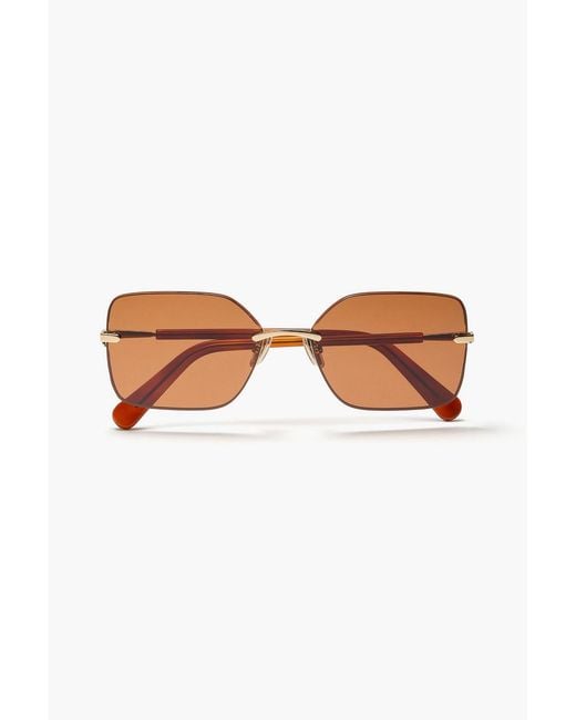 Zimmermann Brown Square-Frame Metal Sunglasses