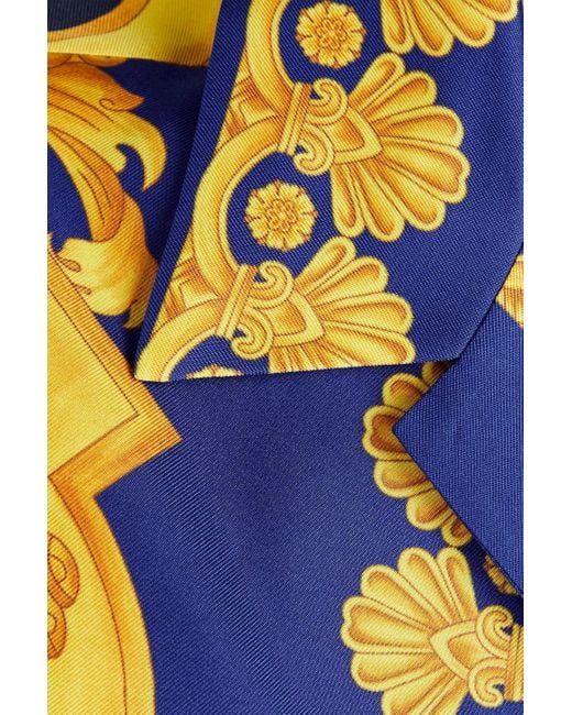 Versace Bedrucktes hemd aus seiden-twill in Blue für Herren