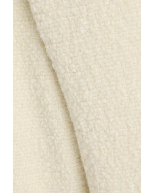 LE17SEPTEMBRE Natural Wool And Cotton-blend Bouclé Turtleneck Top