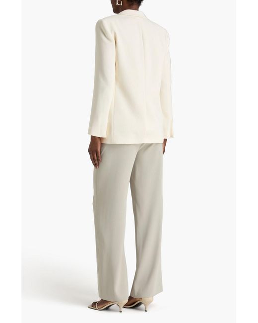 Theory Natural Double-Breasted Crepe Blazer