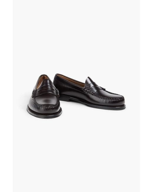 G.H.BASS Black Weejuns Glossed-Leather Penny Loafers for men