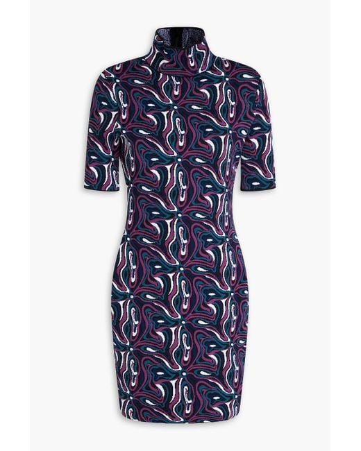 Emilio Pucci Blue Jacquard-knit Mini Dress