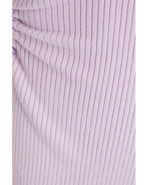 Maje Purple Minikleid aus rippstrick mit cut-outs