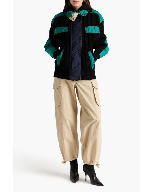 Isabel Marant Black Ribbed Wool-Blend And Shell Jacket