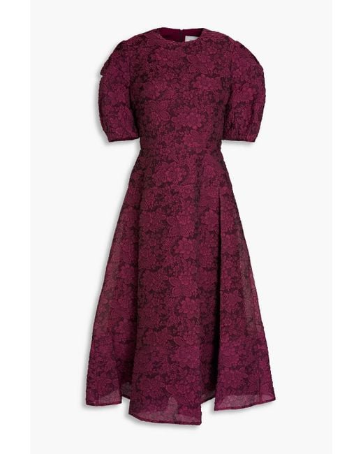 Erdem Purple Floral Print A-line Dress
