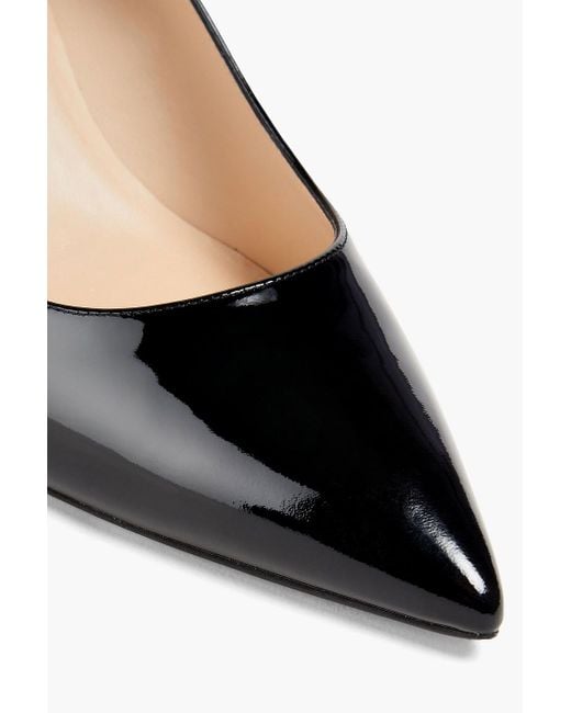 Stuart Weitzman Black Leigh Patent-Leather Pumps
