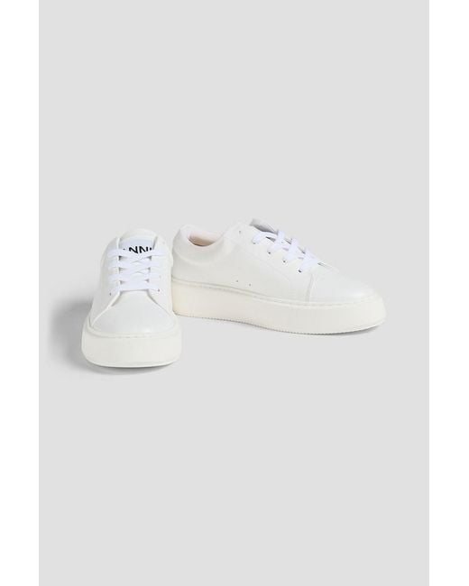 Ganni White Glossed Sneakers
