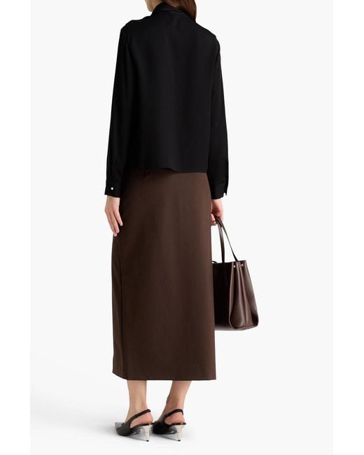 Theory Black Silk Blouse