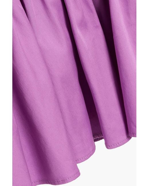 Veronica Beard Purple Iker Cutout Ruffled Cotton-blend Poplin Mini Dress