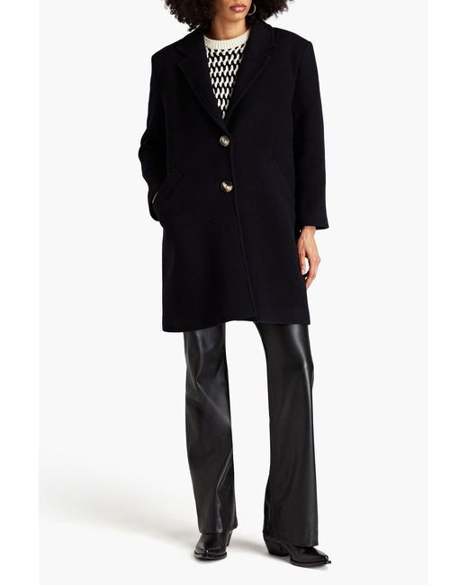 Ba&sh Black Gael Wool-blend Felt Coat