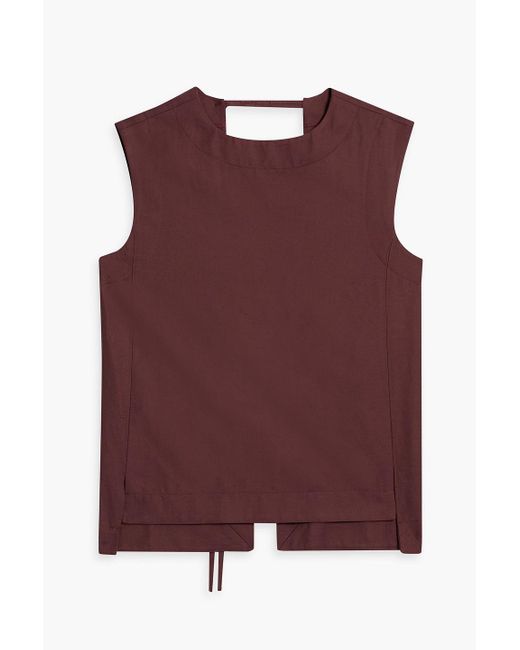 Loulou de Saison Purple Vomo Cutout Twill Top