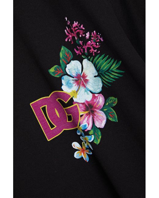 Dolce & Gabbana Black Printed Cotton-jersey T-shirt for men
