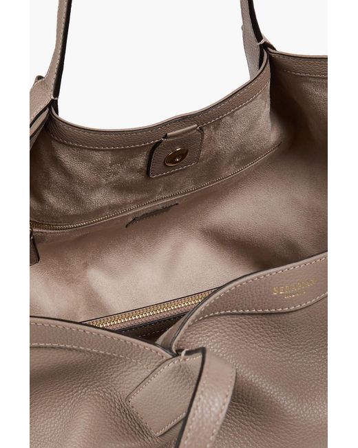 Serapian Natural Secret Pebbled-Leather Tote