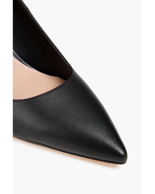 Stuart Weitzman Black Isla 75 Leather Pumps