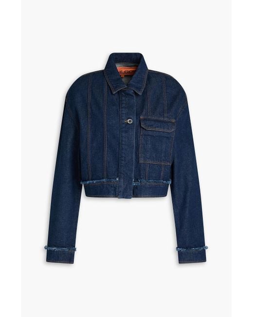 Stine Goya Blue Margaux Frayed Denim Jacket
