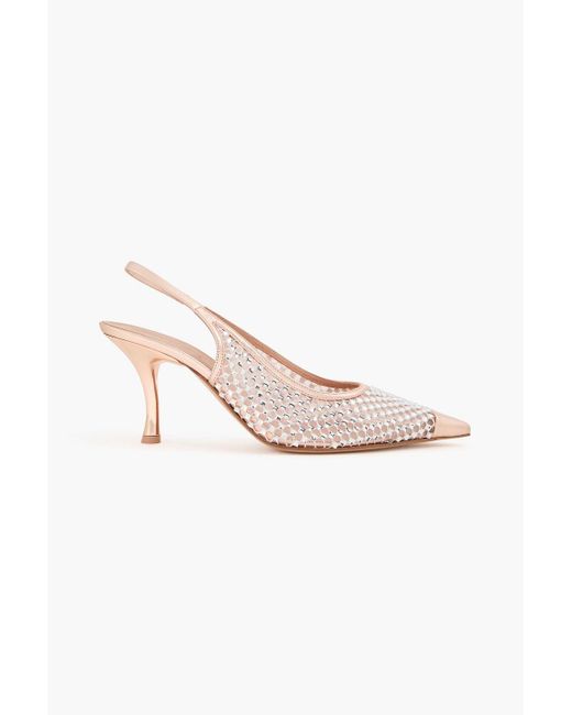 Malone Souliers Pink Vesper 70 slingback-pumps aus mesh mit kristallverzierung