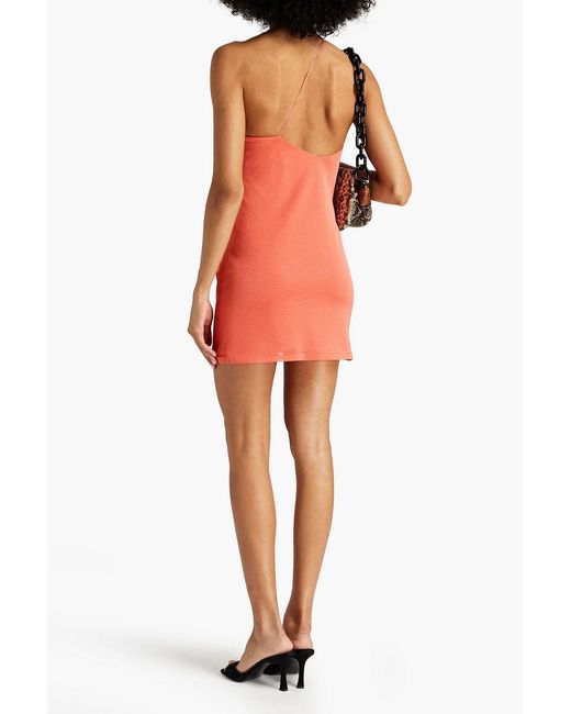 GAUGE81 Orange One-shoulder Knitted Mini Dress