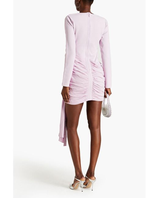 Hervé Léger Pink Draped Ruched Jersey Mini Dress