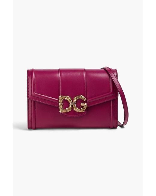 Dolce & Gabbana Red Dg Amore Leather Shoulder Bag