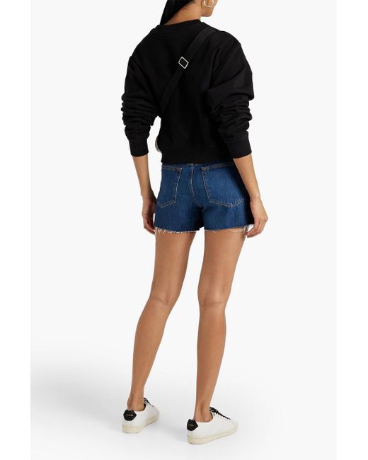 Rag & Bone Blue Dre Frayed Denim Shorts