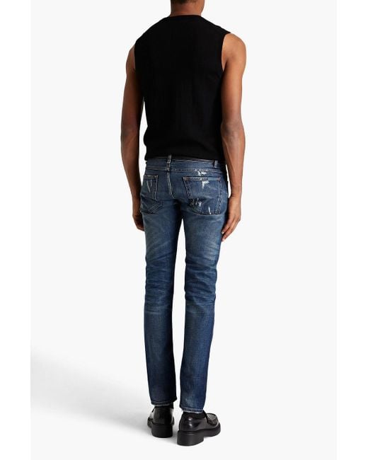 Dolce & Gabbana Blue Skinny-fit Distressed Denim Jeans for men