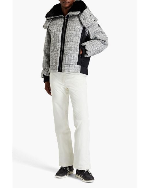 Fusalp Gray Quilted Tweed Hooded Ski Jacket