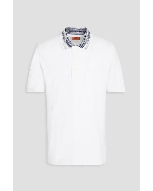 Missoni White Cotton-piqué Polo Shirt for men