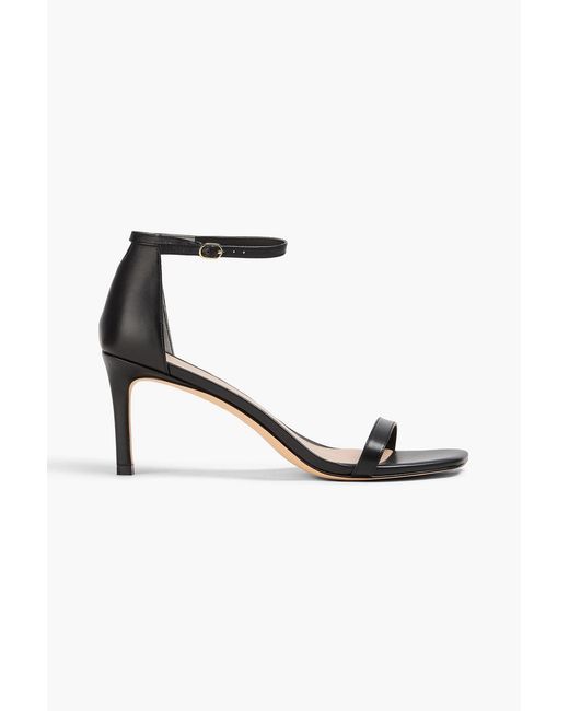 Stuart Weitzman Black Amelina 95 Leather Sandals