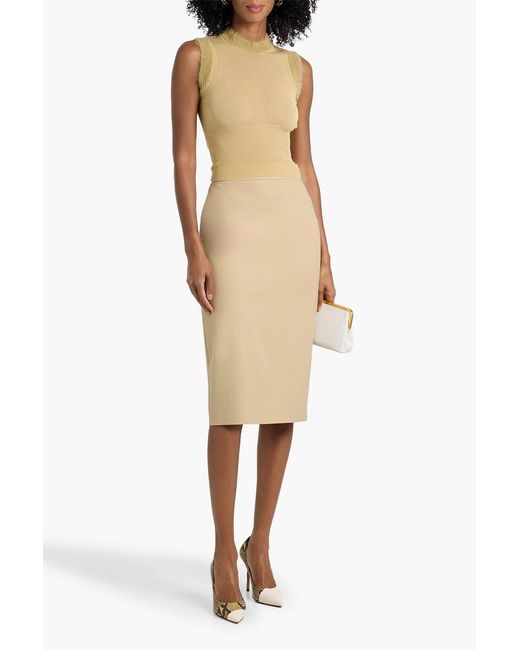 Max Mara Natural Eden Cotton-Blend Pencil Skirt