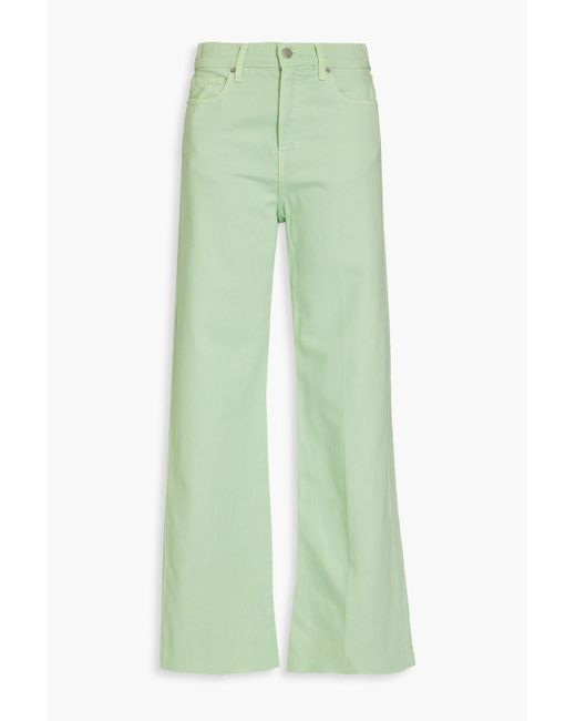 Veronica Beard Green High-rise Wide-leg Jeans