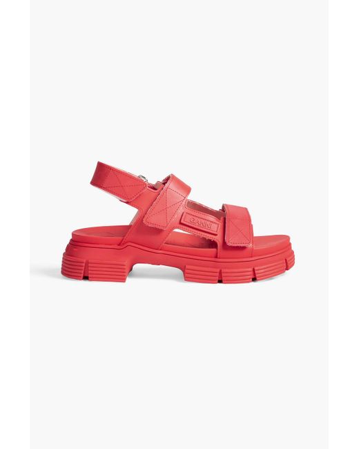 Ganni Rubber Sandals in Red | Lyst