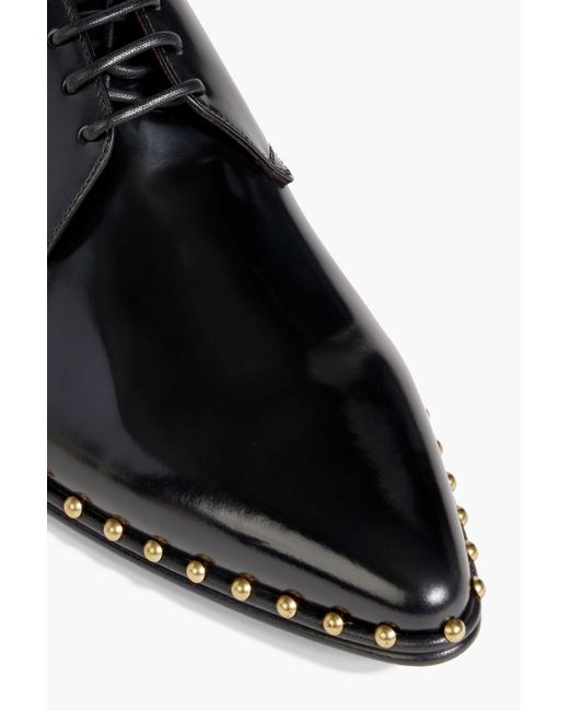 Dolce & Gabbana Black Studded Polished-leather Derby Shoes for men