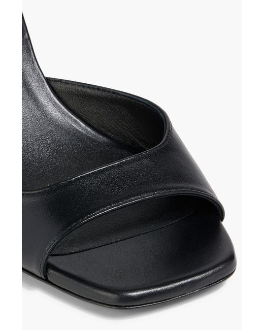 Stuart Weitzman Black 75 Leather Sandals