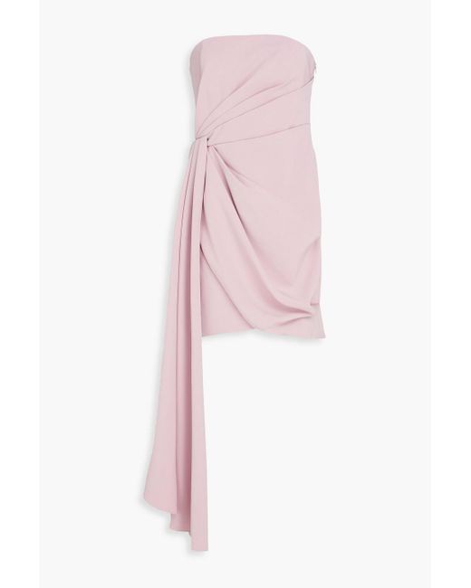 Halston Heritage Pink Nitara trägerloses minikleid aus crêpe mit drapierung