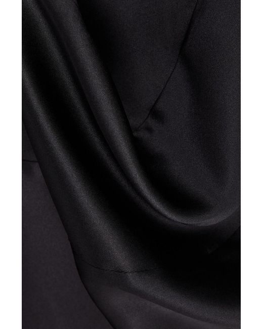 LeKasha Black Anlu Cutout Silk-charmeuse Midi Dress