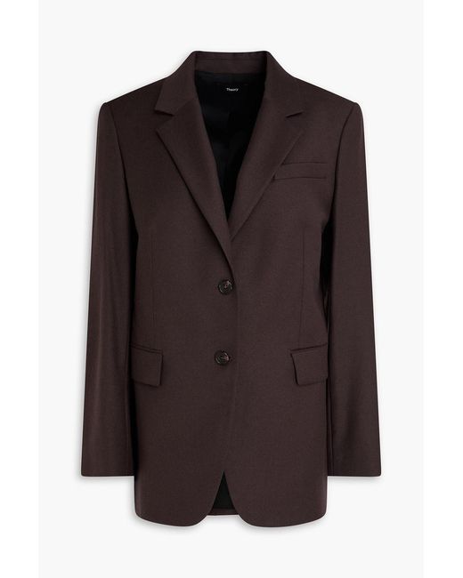 Theory Brown Wool-flannel Blazer