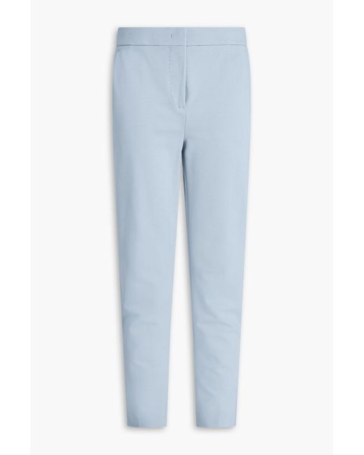 Max Mara Blue Pegno Cropped Jersey Slim-leg Pants