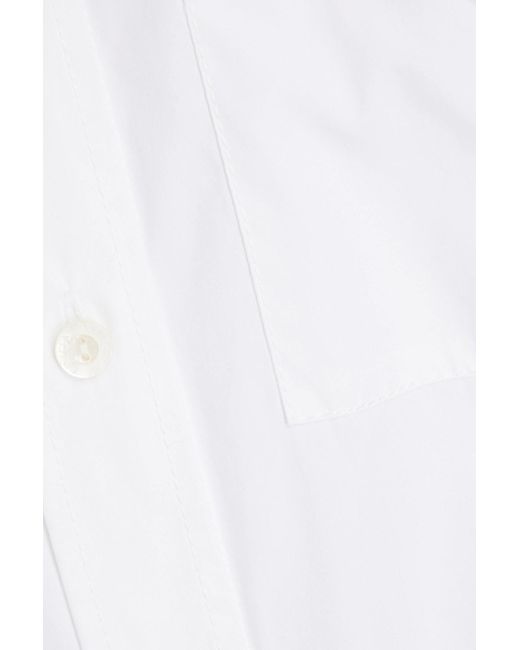 Emilia Wickstead White Hemd aus baumwollpopeline mit überschlag