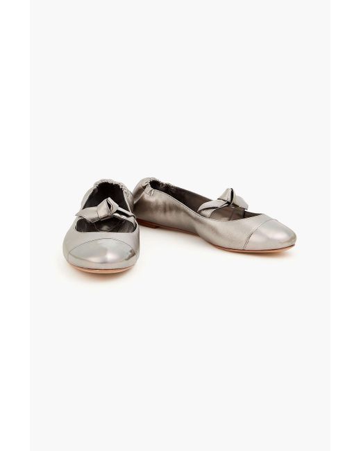 Alexandre Birman White Clarita Leather Ballet Flats