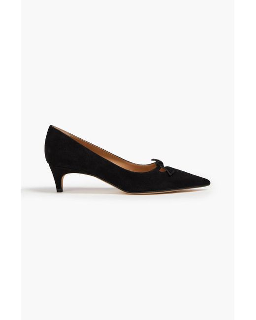 Sergio Rossi Black Bow-detailed Suede Pumps