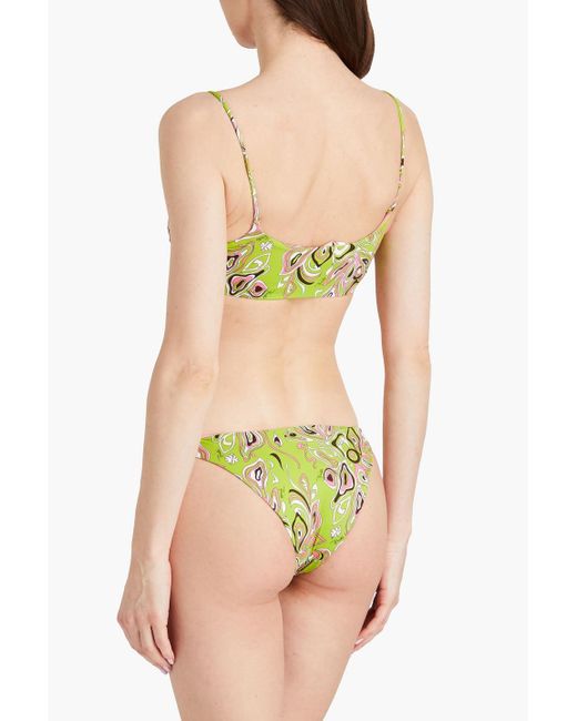 Emilio Pucci Green Printed Low-rise Bikini Briefs
