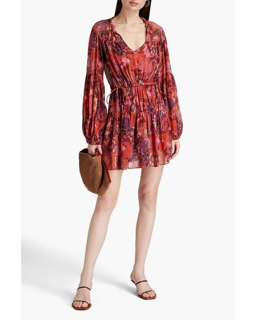 A.L.C. Red Elise Floral Mini Dress