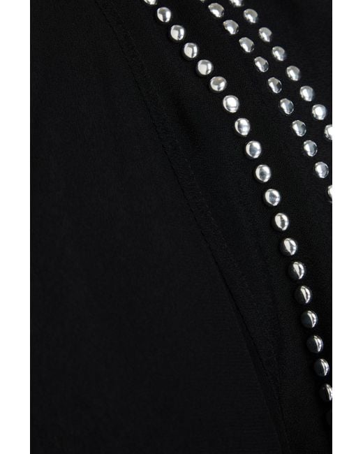 IRO Black Asymmetrisches minikleid aus crêpe mit nieten