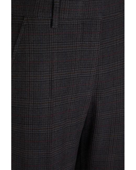 J.W. Anderson Black Cropped Distressed Checked Wool-tweed Straight-leg Pants