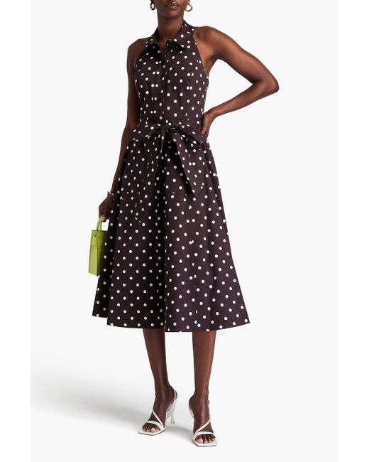 slim fit dress slacks Kimbelle Halter Maxi Dress Cream / Polka Dot
