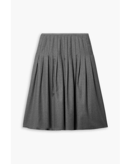 Lafayette 148 New York Gray Pleated Wool Skirt