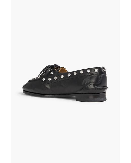 Bally Black Pathy Studded Leather Boat Shoes
