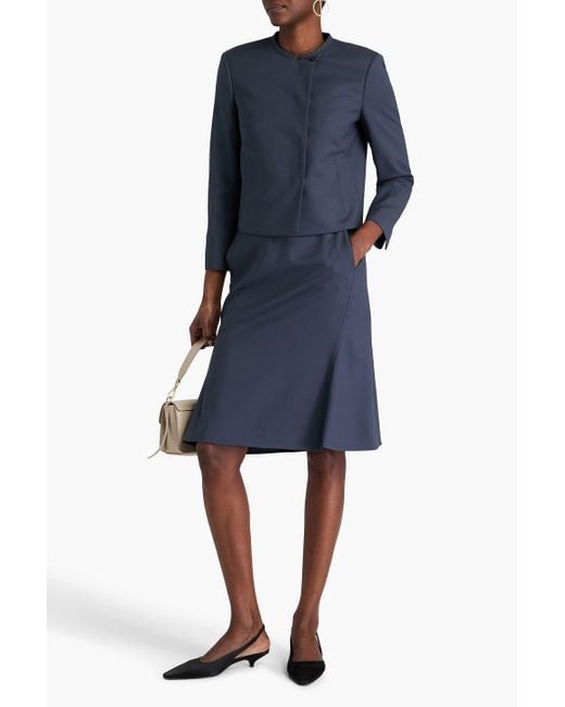 Theory Blue Wool-Blend Twill Jacket